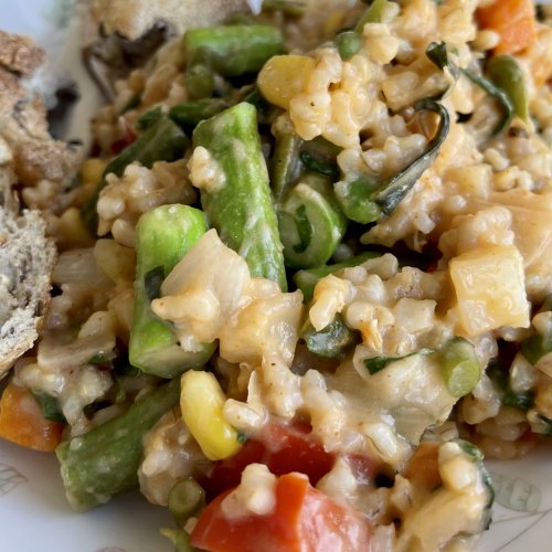 Creamy Kickin’ Rice Primavera – Plant Life Journey